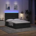 VidaXL Cadre de lit ottoman avec matelas noir 140x200 cm tissu