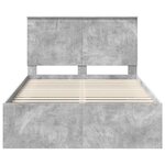 vidaXL Cadre de lit avec tête de lit Béton 120 x 190 cm Pin massif