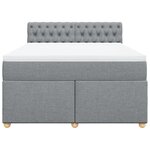 vidaXL Sommier à lattes de lit avec matelas Gris clair 140x190cm Tissu