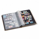 Classeur Comfort métallique 64 pages noires pour timbres. Couleur - bronze