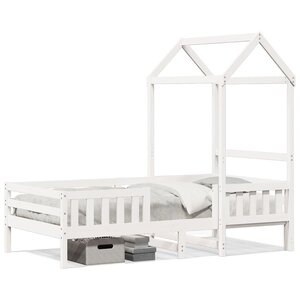 vidaXL Cadre de lit avec toit sans matelas blanc 80x200 cm