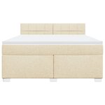 vidaXL Sommier à lattes de lit avec matelas Crème 180x200 cm Tissu