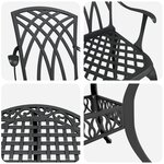 Ensemble de jardin 5 pièces vidaXL en aluminium noir