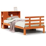 vidaXL Lit bibliothèque sans matelas cire marron 75x190 cm pin massif
