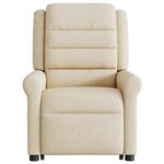 vidaXL Fauteuil inclinable de massage électrique Crème Tissu