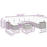 vidaXL Salon de jardin 9 Pièces avec coussins noir résine tressée