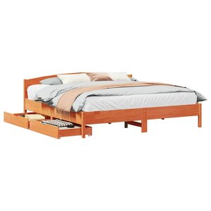 vidaXL Cadre de lit sans matelas cire marron 180x200cm bois pin massif