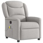 vidaXL Fauteuil de massage inclinable électrique gris nuage tissu