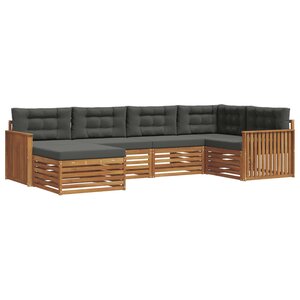 vidaXL Ensemble de canapés d'extérieur 6 pc Naturel et Anthracite