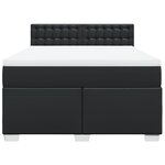 vidaXL Sommier à lattes de lit avec matelas Noir 140x190 cm Similicuir