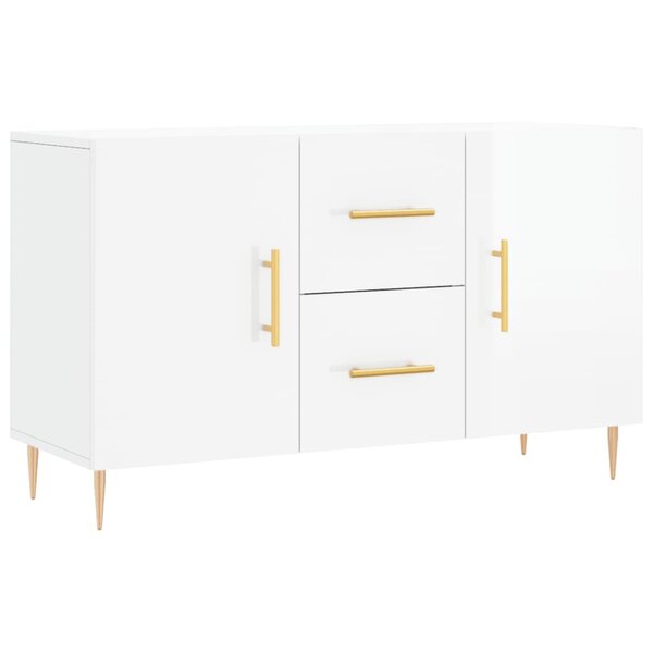 vidaXL Buffet blanc brillant 100x36x60 cm bois d'ingénierie