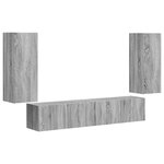 vidaXL Ensemble de meuble TV mural 4 Pièces Gris Sonoma Bois d'ingénierie