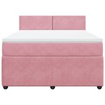 vidaXL Sommier à lattes de lit avec matelas Rose 160x200 cm Velours