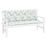 vidaXL Coussins de banc de jardin lot de 2 motif de feuilles tissu