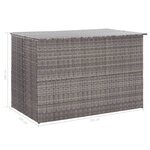 vidaXL Boîte de rangement de jardin gris 150x100x100 cm résine tressée