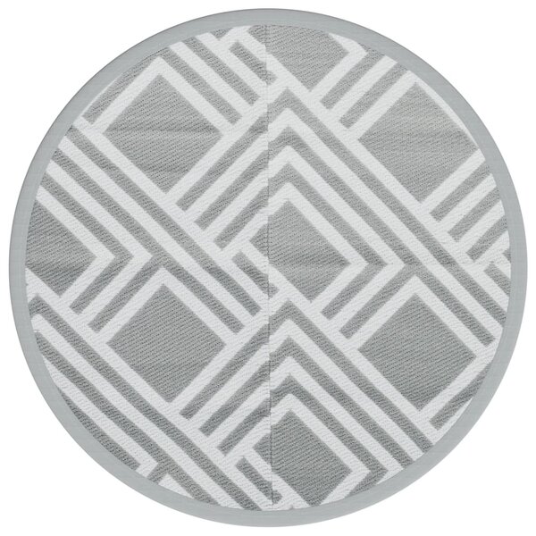 vidaXL Tapis d'extérieur gris Ø160 cm PP