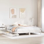 vidaXL Cadre de lit sans matelas blanc 200x200 cm bois massif de pin
