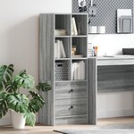 vidaXL Unité de Rangement Grise Sonoma Gris Panneau de particules Moyenne