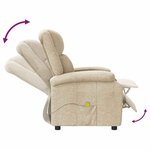 vidaXL Fauteuil de massage Crème Tissu