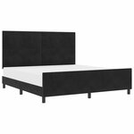 vidaXL Lit à ressorts avec tête de lit Noir 180 x 200 cm Velours