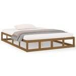vidaXL Cadre de lit Marron miel 200x200 cm Bois massif