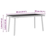 VidaXL Table basse de jardin rectangulaire gris 80x40x37 cm rotin