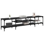 vidaXL Meuble TV Chêne noir 201 x 35 x 45 cm Bois d'ingénierie et fer