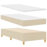vidaXL Lit à ressort avec matelas et LED crème 100x200 cm en tissu