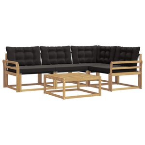 vidaXL Ensemble de canapés d'extérieur 5 pc Blanc et noir