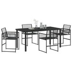 vidaXL Ensemble de salle à manger pour jardin 5 Pièces Noir Poly rotin