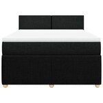 vidaXL Sommier à lattes de lit avec matelas Noir 140x190 cm Tissu