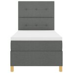 vidaXL Lit avec sommier gris foncé 100x200 cm tissu