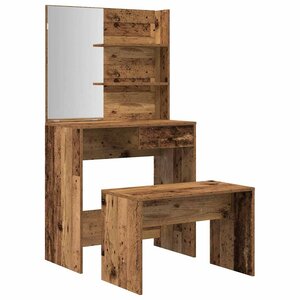 vidaXL Ensemble de coiffeuse vieux bois bois d'ingénierie