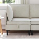 vidaXL Sofa avec rangement Crème Velours