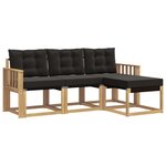 vidaXL Ensemble de canapés d'extérieur 4 pc Blanc et noir