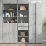vidaXL Buffet haut gris béton 50x42 5x185 cm bois d'ingénierie