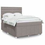 vidaXL Sommier à lattes de lit avec matelas Taupe 140x190 cm Tissu