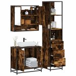vidaXL Ensemble de meubles de salle de bain 3 Pièces Chêne fumé