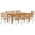 vidaXL Ensemble de salle à manger pour jardin 9 Pièces Beige