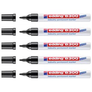 Marqueur Permanent Spécial Industrie 8300 Noir Pointe Ronde 1 5-3 mm x 5 EDDING