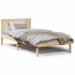 vidaXL Cadre de lit en bois de pin Naturel Bois de pin massif 100 x 200 cm