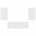 vidaXL Ensemble de meuble TV mural 4 Pièces Blanc Bois d'ingénierie