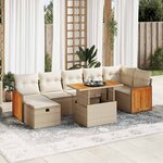 vidaXL Salon de jardin avec coussins 5 Pièces beige résine tressée
