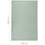vidaXL Tapis à tissage plat d'extérieur 100x200 cm Turquoise