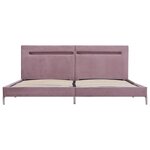 vidaXL Cadre de lit avec LED sans matelas rose tissu 180x200 cm