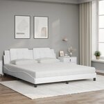 vidaXL Lit avec matelas Zadar blanc 180x200 cm similicuir