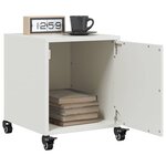 vidaXL Tables de chevet 2 Pièces blanc 36x39x43 5 cm acier