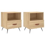 vidaXL Tables de chevet 2 Pièces chêne sonoma 40x35x47 5 cm