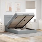 VidaXL Cadre de lit ottoman et matelas gris clair 140x200 cm tissu