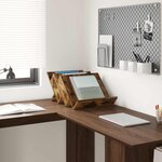 vidaXL Étagère à magazines avec étagère Chêne fumé 53 x 40 x 28 5 cm